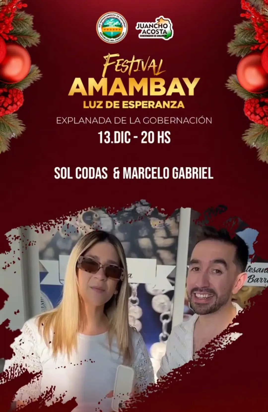 Con Sol Codas y Marcelo Gabriel, prosigue este viernes el festival Amambay Luz de Esperanza