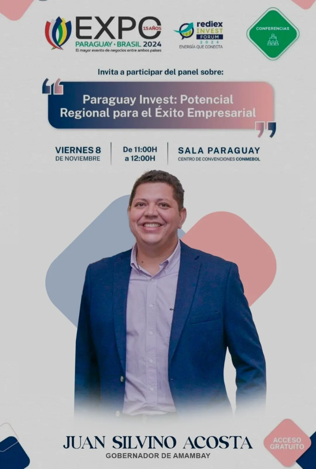 Expo ParaguayBrasil 2024 Gobernador de Amambay "Juancho" Acosta