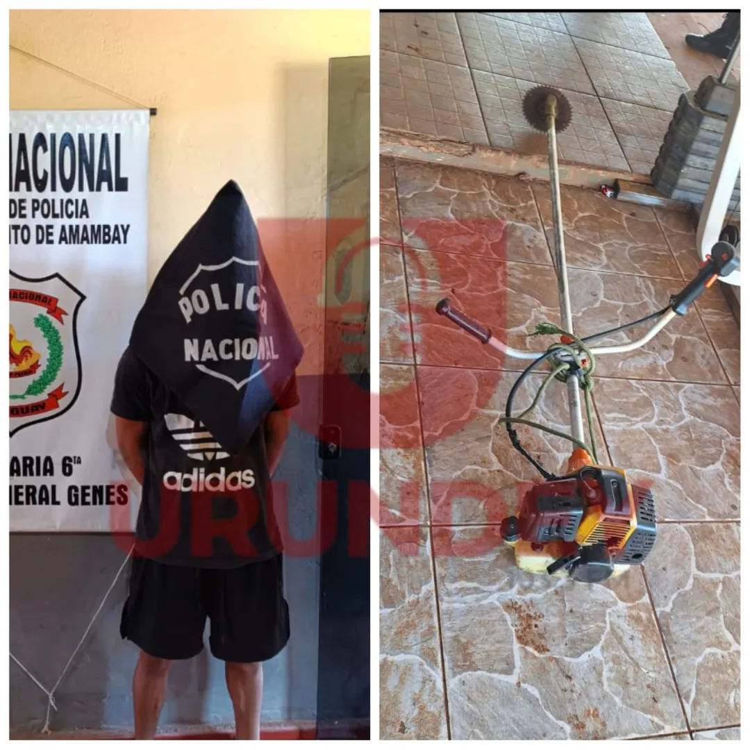 Joven es detenido por hurtar una desmalezadora de una vivienda en Pedro Juan Caballero