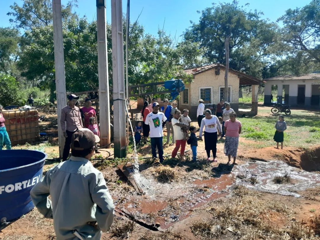 Comunidad indígena Potrerito en Cerro Corá estrena pozo artesiano con agua potable