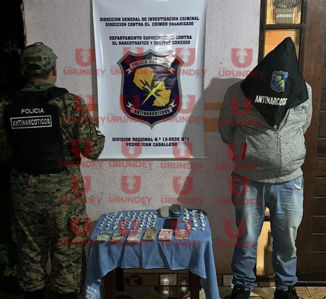 Detienen a un hombre en allanamiento e incautan drogas en Pedro Juan Caballero