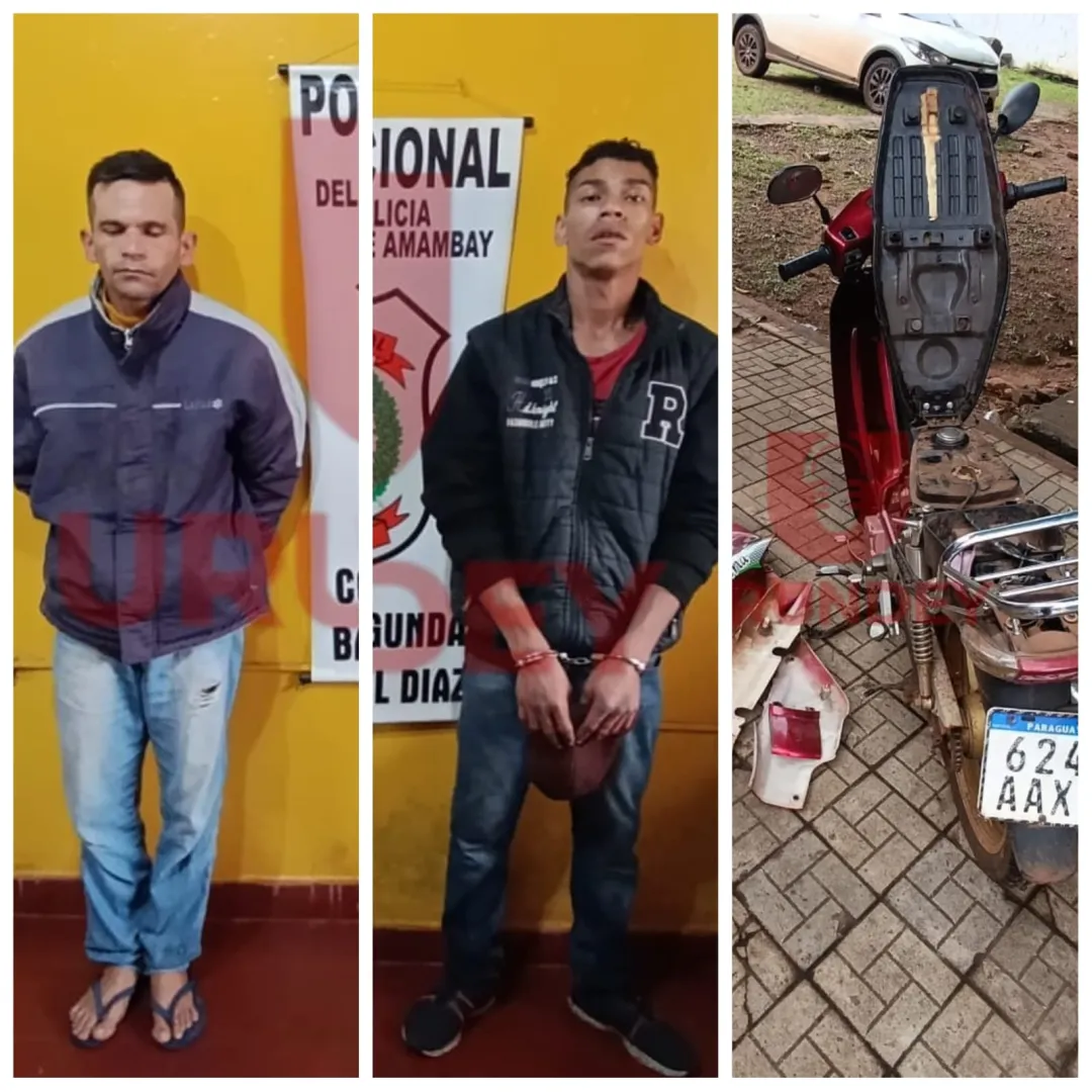 PJC: Dos hombres son detenidos con moto hurtada, uno de ellos la compró por G. 200 mil