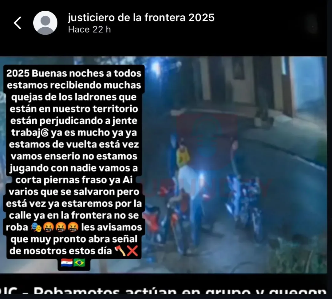 Surgen amenazas de supuestos "Justicieros" en la frontera Pedro Juan Caballero/Ponta Porã